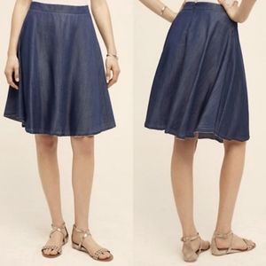 Anthropology Tina Jo Denim circle skirt with frayed edge Size Medium